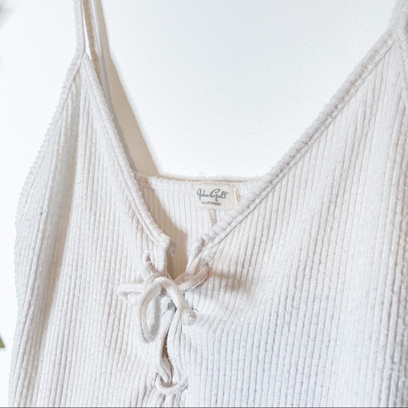 BRANDY MELVILLE Bethany White Ribbed Lace Up Tank - Picture 2 of 3